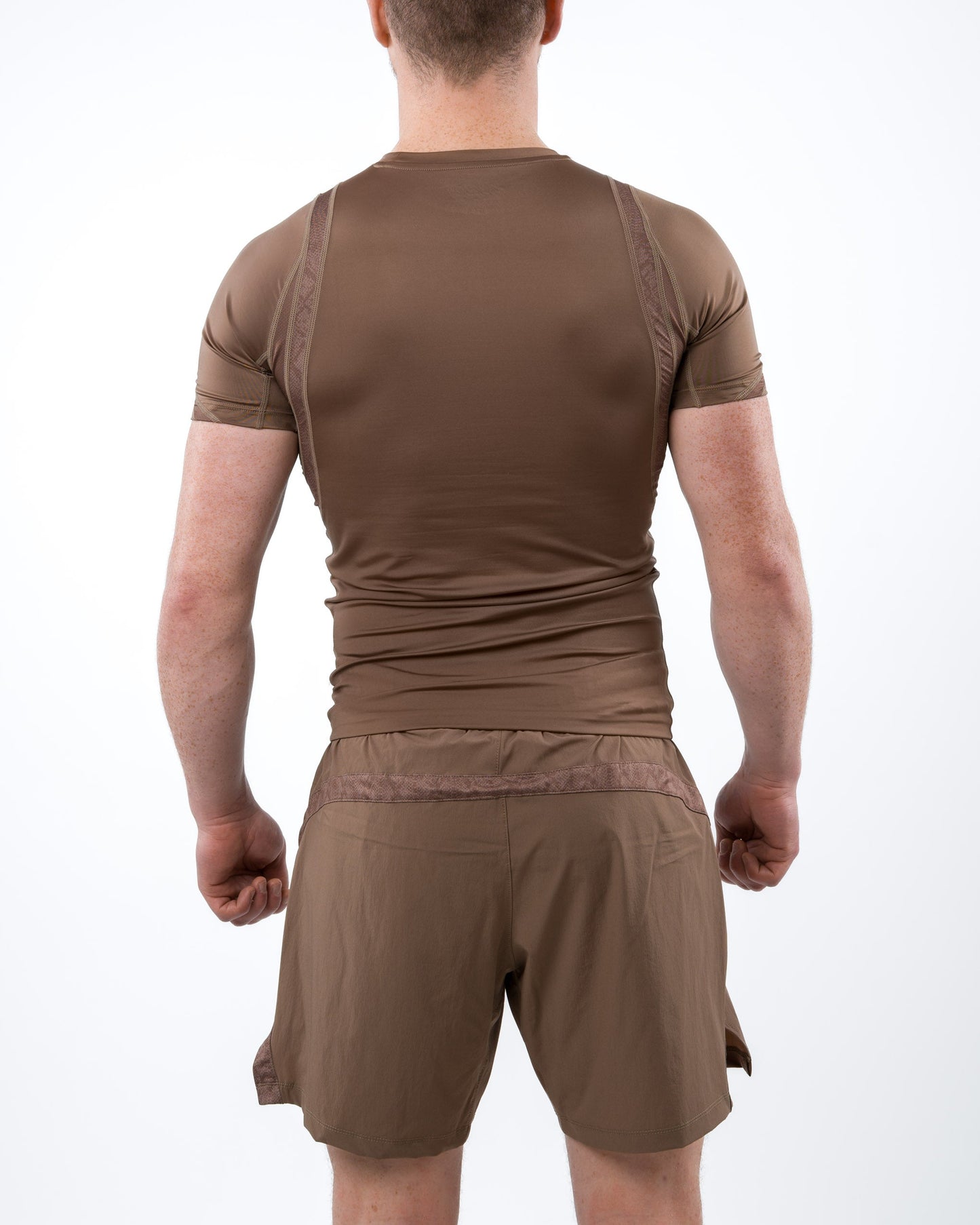 Anaconda Short Sleeve Fighter Rashguard in Brown for MMA Training
